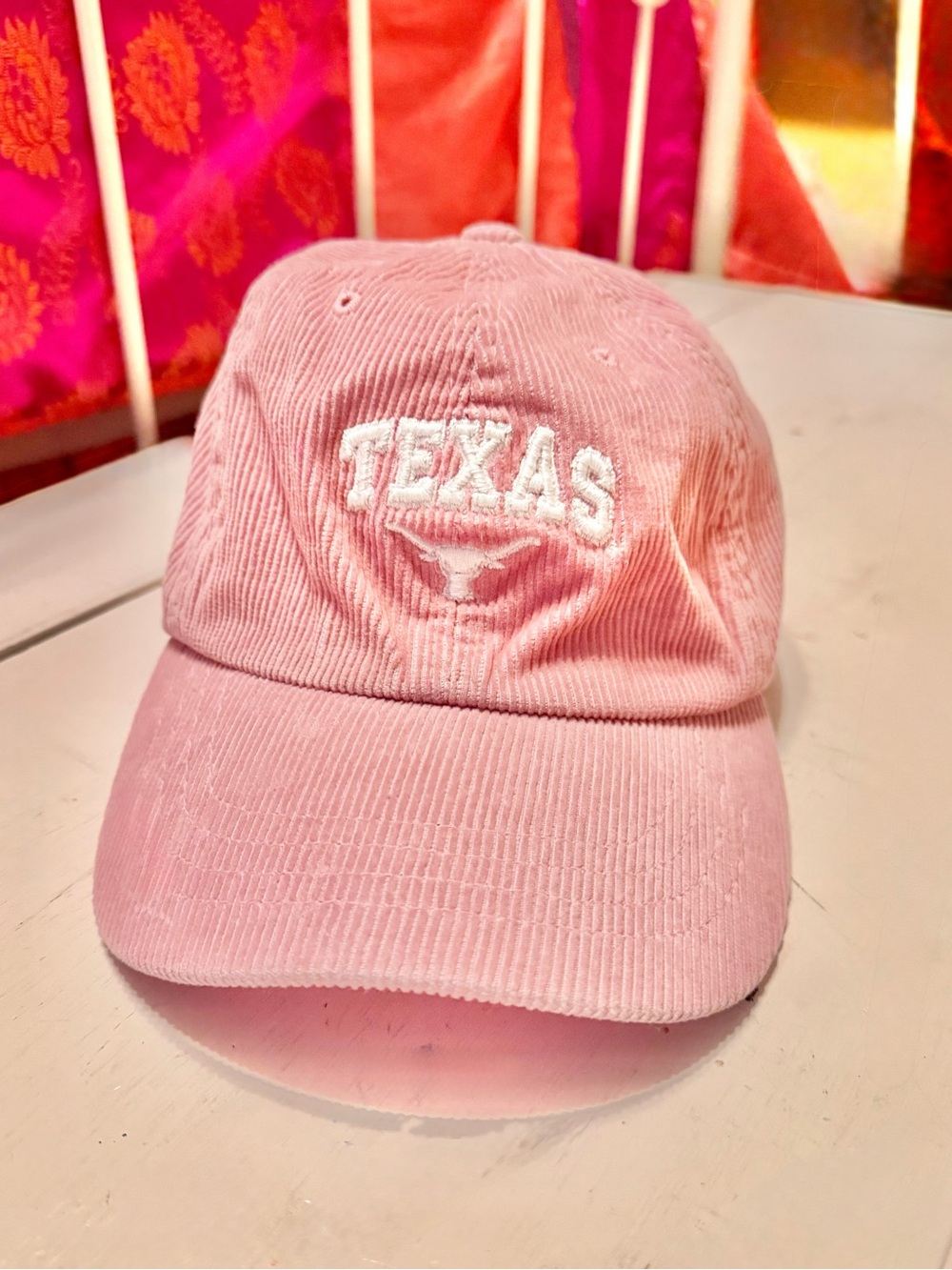 Zephyr Pink Corduroy NCAA University of Texas Longhorns Baseball Cap NWOT